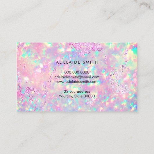 Brillante Opal-Textur-Treuekarte Visitenkarte (Rückseite)