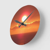 Brillante Orange Sunset Sky Wall Uhr (Winkel)