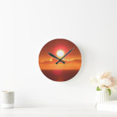 Brillante Orange Sunset Sky Wall Uhr (Zuhause)