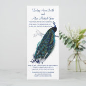 Brillante Pfauenhochzeit Einladung (Stehend Vorderseite)