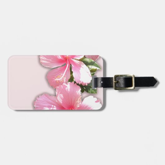 Brillante Pink-Hibiskus-Blume Gepäckanhänger (Vorderseite horizontal)