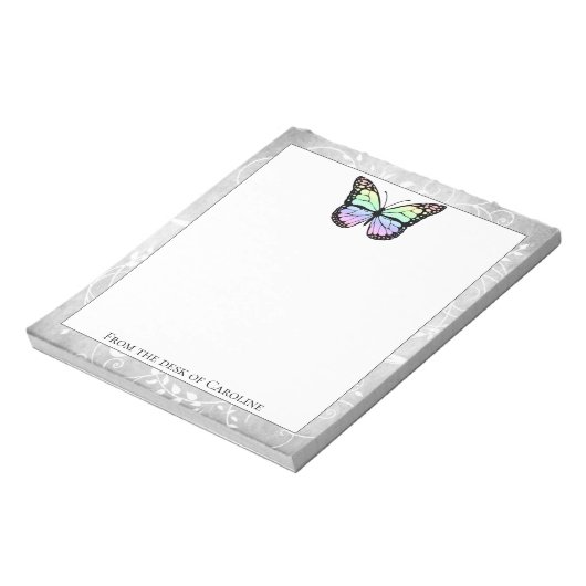 Brillante Rainbow Butterfly Notepad Notizblock (Rotiert)