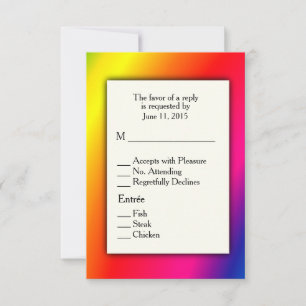 Brillante Rainbow-UAWG mit Entree Choice RSVP Karte