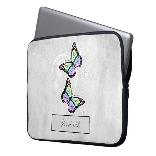 Brillante Regenbogenschmetterlinge Laptopschutzhülle (Vorderseite Links)