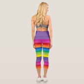 Brillante Regenbogenstreifen Capri Leggings (Rückseite)