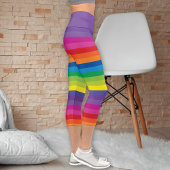 Brillante Regenbogenstreifen Capri Leggings