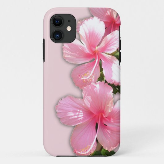 Brillante rosa Hawaiianische Hibiskus-Blume Case-Mate iPhone Hülle (Rückseite)