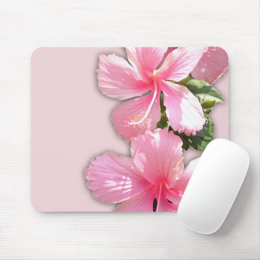 Brillante Rosa Hibiskus Blume Mousepad (Mit Mouse)