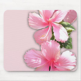 Brillante Rosa Hibiskus Blume Mousepad