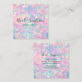 Brillante rosa Opal-Quadrat-Visitenkarte Quadratische Visitenkarte (Vorne/Hinten)