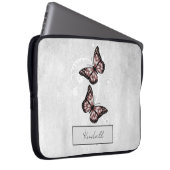 Brillante rosa Schmetterlinge Laptopschutzhülle (Vorne Rechts)