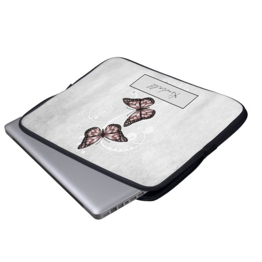 Brillante rosa Schmetterlinge Laptopschutzhülle (Vorne Knopf)