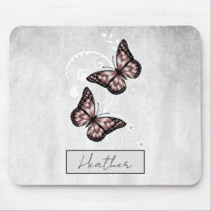 Brillante rosa Schmetterlinge Mousepad