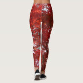 Brillante rote Blätter vom Herbst über Leggings (Rückseite)