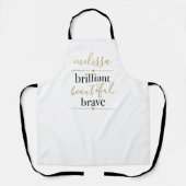 Brillante schöne, schöne, Personalisierte Bezeichn Schürze (Vorderseite)
