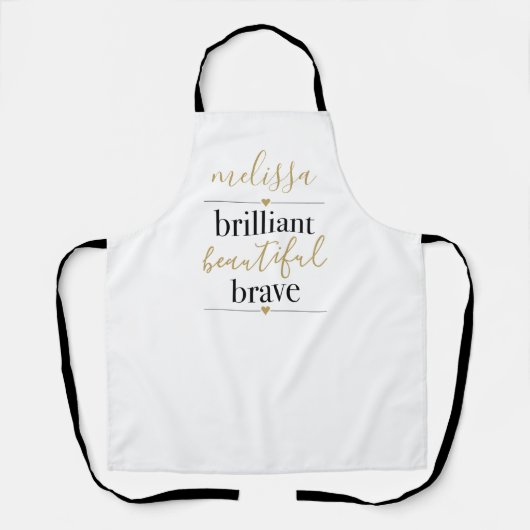 Brillante schöne, schöne, Personalisierte Bezeichn Schürze (Vorderseite)