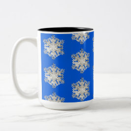 Brillante Silver Ice Blauer Weihnachtsschneeflocke Zweifarbige Tasse