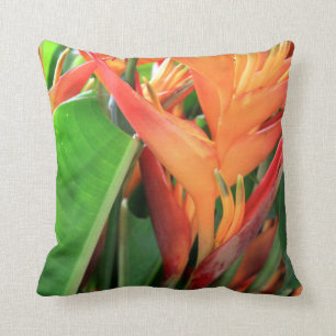 Brillante Tropical Heliconia Florals Kissen