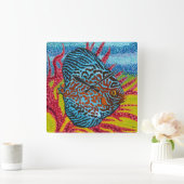 Brillante tropische Fische II Quadratische Wanduhr (Zuhause)