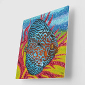 Brillante tropische Fische II Quadratische Wanduhr (Winkel)