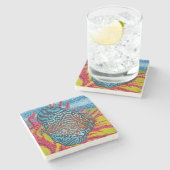 Brillante tropische Fische II Steinuntersetzer (Seitenansicht)