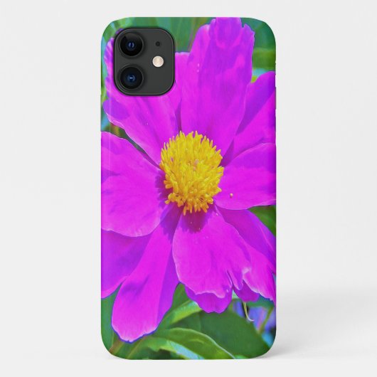 Brillante Ultra-Violet-Peony mit gelbem Zentrum Case-Mate iPhone Hülle (Rückseite)