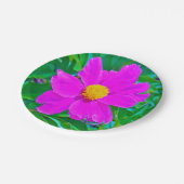 Brillante Ultra-Violet-Peony mit gelbem Zentrum Pappteller (Schrägansicht)