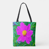 Brillante Ultra-Violet-Peony mit gelbem Zentrum Tasche (Rückseite)