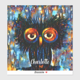 Brillante und kluge Eule Aufkleber