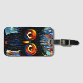 Brillante und kluge Eule Gepäckanhänger (Vorderseite (Horizontal))