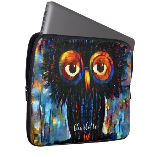 Brillante und kluge Eule Laptopschutzhülle (Vorne Rechts)