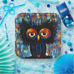 Brillante und kluge Eule Pappteller