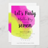 Brillante Wasserfarbe Geburtstagsparty Einladung (Vorne/Hinten)