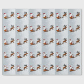 Brillante Weihnachtsfeiertage Sledge Bunny Geschenkpapier (Flach)