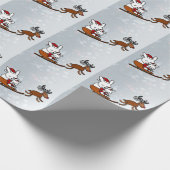 Brillante Weihnachtsfeiertage Sledge Bunny Geschenkpapier (Ecke)