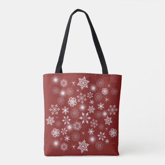 Brillante weiße Winterschneeflocken Tasche (Rückseite)