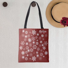 Brillante weiße Winterschneeflocken Tasche