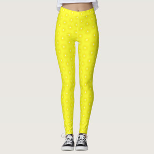 Brillante Zitronengelbe Sonnenscheinsterne Muster Leggings