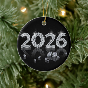 Brillanten Diamanten Neujahr 2026 Luxus Keramik Ornament