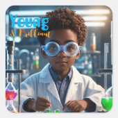Brillanter junger Wissenschaftler Quadratischer Aufkleber (Vorderseite)