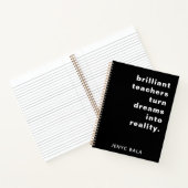 Brillanter Lehrer Retro Schwarz-Weiß-Design Notizblock (Innenseite)