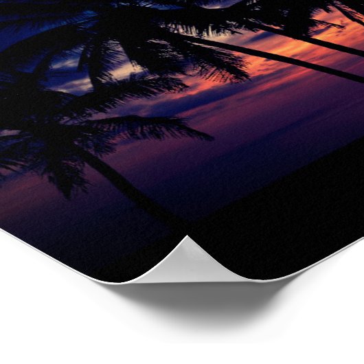 Brillanter Ocean Sunset Beach Poster (Ecke)