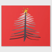 Brillanter Weihnachtsbaum mit Star Geschenkpapier (Flach)
