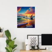Brillantes Abstrakt Sea Scanner Digital Print Post Poster (Heimbüro)