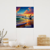 Brillantes Abstrakt Sea Scanner Digital Print Post Poster (Küche)