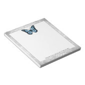 Brillantes Blue Butterfly Notepad Notizblock (angewinkelt)