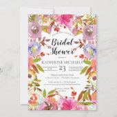 Brillantes blutfarbenes Brautparty I Einladung (Vorderseite)