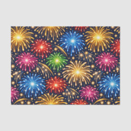 Brillantes Feuerwerk-Muster zur Mitternacht Seidenpapier