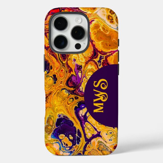 Brillantes Gelborange-Fraktal Design Case-Mate iPhone Hülle (Rückseite)