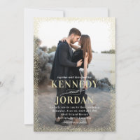 Brillantes Glühen Modernes Foto Hochzeitseinladung